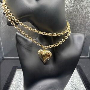 Gold Heart Pendant Necklace